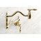 Kingston Brass KS2107TAL Tudor Wall Mount Pot Filler, Brushed Brass KS2107TAL - alternate 3